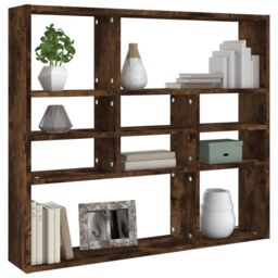 Berkfield Home Wall Shelf Smoked Oak 90x16x78 cm Engineered Wood in Brown - Size: 90 x 16 x 78 cm - thumbnail 3