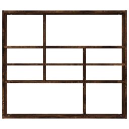 Berkfield Home Wall Shelf Smoked Oak 90x16x78 cm Engineered Wood in Brown - Size: 90 x 16 x 78 cm - thumbnail 4