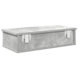 Berkfield Home Wall Shelf with Drawers Concrete Grey 60x25x15 cm Engineered Wood - Size: 60 x 25 x 15 cm - thumbnail 6