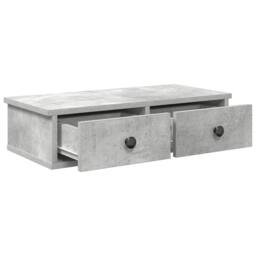 Berkfield Home Wall Shelf with Drawers Concrete Grey 60x25x15 cm Engineered Wood - Size: 60 x 25 x 15 cm - thumbnail 7