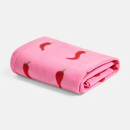 OHS Chilli Polar Fleece Throw Blanket Lightweight Bedspread in Pink - Size: 120 cm x 150 cm - thumbnail 3