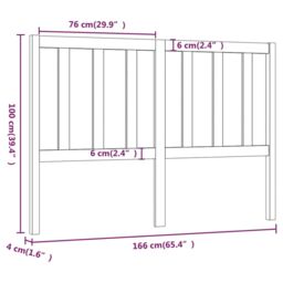 Berkfield Home Bed Headboard Grey 166x4x100 cm Solid Wood Pine - Size: 166 x 4 x 100 cm - thumbnail 6