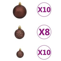 Berkfield Home 120 Piece Christmas Ball Set with Peak & 300 LEDs Gold&Bronze - thumbnail 6