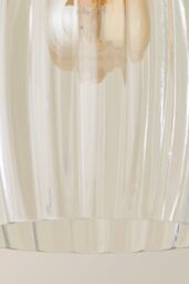 ValueLights Cheltenham Clear Ribbed Glass Dome Easy Fit Lamp Shade with Bulb - thumbnail 5