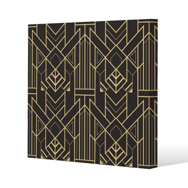 Benjamin Tate Design Golden lined shape (Canvas Print) / 46 x 46 x 4cm in Natural - Size: 46 x 46 x 4 cm - image 1