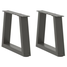 Berkfield Home Dining Table Legs V-Shape 2 pcs Anthracite 30x(30-31.3) cm Steel in Black - thumbnail 1