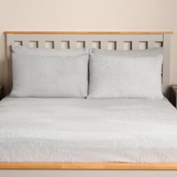 OHS 2 Pack Thermal Teddy Fleece Pillowcase Cover in Light Grey - Size: Standard Pillow Case - thumbnail 2