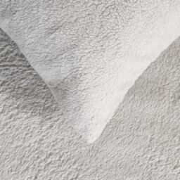 OHS 2 Pack Thermal Teddy Fleece Pillowcase Cover in Light Grey - Size: Standard Pillow Case - thumbnail 4