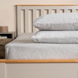 OHS 2 Pack Thermal Teddy Fleece Pillowcase Cover in Light Grey - Size: Standard Pillow Case
