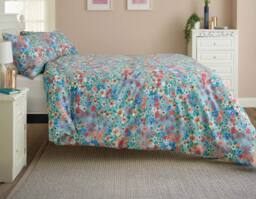 Deyongs Floral Mosaic Soft Cotton Duvet Set in Printed Design - Size: Super King - thumbnail 4