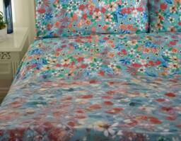 Deyongs Floral Mosaic Soft Cotton Duvet Set in Printed Design - Size: Super King - thumbnail 2