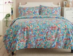 Deyongs Floral Mosaic Soft Cotton Duvet Set in Printed Design - Size: Super King