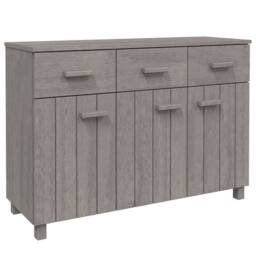 Berkfield Home Sideboard HAMAR Light Grey 113x40x80 cm Solid Wood Pine - Size: 113 x 40 x 80 cm - thumbnail 2
