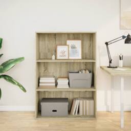 Berkfield Home Bookcase Sonoma Oak 80x30x114 cm Engineered Wood in Brown - Size: 80 x 30 x 114 cm - thumbnail 3