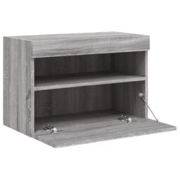 Berkfield Home TV Wall Cabinet with LED Lights Grey Sonoma 60x30x40 cm - Size: 60 x 30 x 40 cm - thumbnail 8