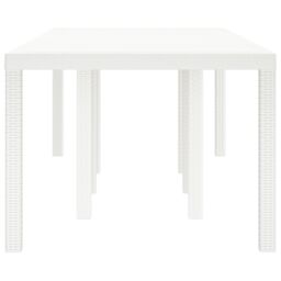 Berkfield Home Garden Table White 250x100x73 cm Poly Rattan - Size: 250 x 100 x 73 cm - thumbnail 5