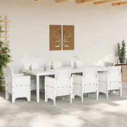 Berkfield Home Garden Table White 250x100x73 cm Poly Rattan - Size: 250 x 100 x 73 cm - thumbnail 3