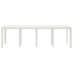 Berkfield Home Garden Table White 250x100x73 cm Poly Rattan - Size: 250 x 100 x 73 cm - thumbnail 4