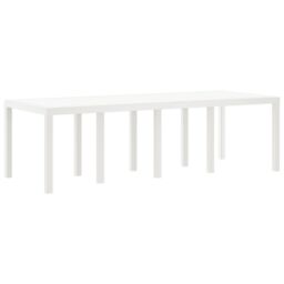 Berkfield Home Garden Table White 250x100x73 cm Poly Rattan - Size: 250 x 100 x 73 cm - thumbnail 2