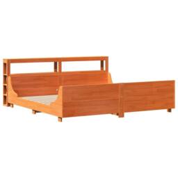 Berkfield Home Sleek Bed Frame without Mattress Wax Brown 200x200 cm Solid Wood Pine - thumbnail 1