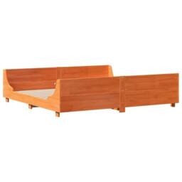 Berkfield Home Sleek Bed Frame without Mattress Wax Brown 200x200 cm Solid Wood Pine - thumbnail 5