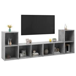 Berkfield Home TV Cabinets 4 pcs Concrete Grey 72x35x36.5 cm Engineered Wood - thumbnail 1