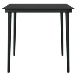 Berkfield Home Beautiful 3 Piece Garden Dining Set Black PVC Rattan - thumbnail 8