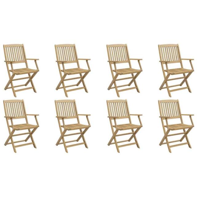 Berkfield Home Folding Garden Chairs 8 pcs 54.5x58x90 cm Solid Wood Acacia in Brown - image 1