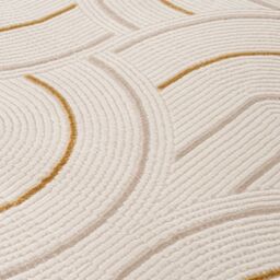 THE RUGS Carmel Modern Area Rugs & Runners Arch Design Soft Pile in Gold - Size: 80 cm x 150 cm - thumbnail 4