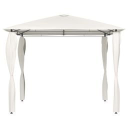 Berkfield Home Gazebo with Post Covers 3x3x2.6 m Cream 160 g/m ² in Beige - thumbnail 2