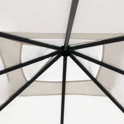 Berkfield Home Gazebo with Post Covers 3x3x2.6 m Cream 160 g/m ² in Beige - thumbnail 3