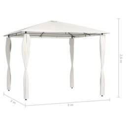 Berkfield Home Gazebo with Post Covers 3x3x2.6 m Cream 160 g/m ² in Beige - thumbnail 4