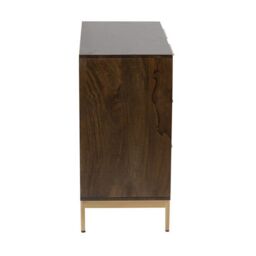 Jaipur Furniture Ltd Zaine Carving 3 Drawer Chest - Mango Wood - L40 x W81.5 x H80.5 cm - Dark Finish - Assembly Required in Brown - thumbnail 7