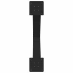 Berkfield Home Modern Dining Table Legs X-Shaped 2 pcs Black 70x(72-73) cm Steel - thumbnail 7