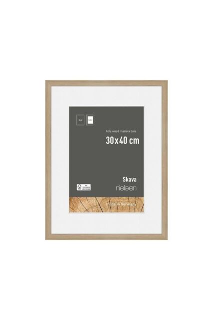 nielsen Skava 30 x 40cm Wooden Picture Frame With A4 Mount & Glass Front in Light Oak - Size: 30 x 40 cm - image 1
