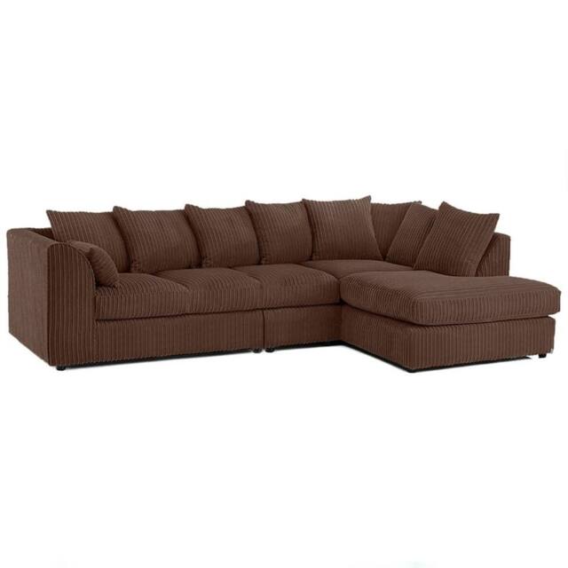 SNUG FURNITURE BIRMINGHAM LTD Luxury Jumbo Cord Extra Large Corner Right Hand Sofa in Chocolate - image 1