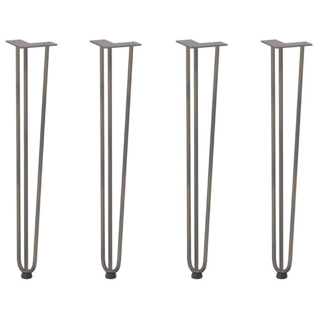 Berkfield Home Hairpin Table Legs 4 pcs Natural Steel 72 cm Solid Steel in Grey - image 1