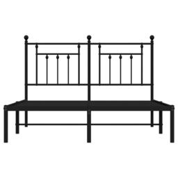 Berkfield Home Metal Bed Frame with Headboard Black 140x190 cm - thumbnail 6