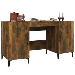 Berkfield Home Desk Smoked Oak 140x50x75 cm Engineered Wood in Brown - Size: 140 x 50 x 75 cm - thumbnail 4