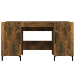 Berkfield Home Desk Smoked Oak 140x50x75 cm Engineered Wood in Brown - Size: 140 x 50 x 75 cm - thumbnail 6