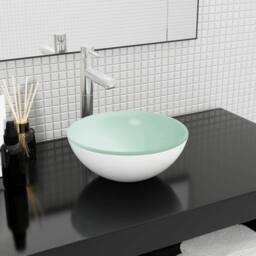 Berkfield Home Modern Basin Tempered Glass 30x12 cm White - thumbnail 2