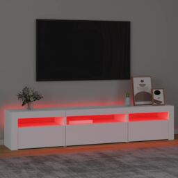 Berkfield Home TV Cabinet with LED Lights White 195x35x40 cm - Size: 195 x 35 x 40 cm - thumbnail 5