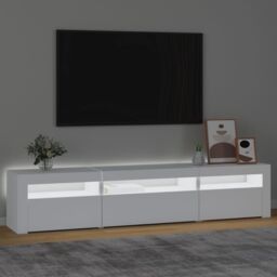 Berkfield Home TV Cabinet with LED Lights White 195x35x40 cm - Size: 195 x 35 x 40 cm - thumbnail 3