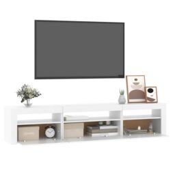 Berkfield Home TV Cabinet with LED Lights White 195x35x40 cm - Size: 195 x 35 x 40 cm - thumbnail 6