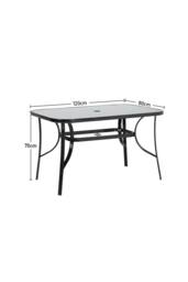 Living and Home Outdoor Garden 4 Seater Dining Table and Chair Set in Black - thumbnail 5
