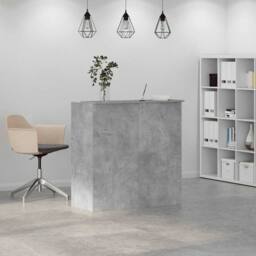 Berkfield Home Reception Desk Concrete Grey 100x50x103.5 cm Engineered Wood - thumbnail 4
