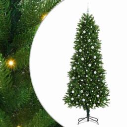 Berkfield Home Realistic Christmas Tree with 300 LEDs with Stand Green 240 cm PE - thumbnail 3