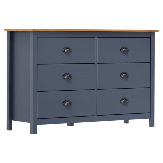 Berkfield Home Sideboard Hill Grey 125x40x80 cm Solid Pine Wood - Size: 125 x 40 x 80 cm - image 1