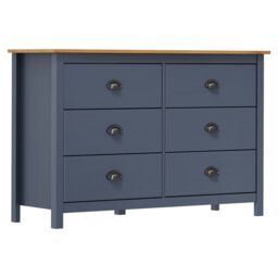 Berkfield Home Sideboard Hill Grey 125x40x80 cm Solid Pine Wood - Size: 125 x 40 x 80 cm - thumbnail 1