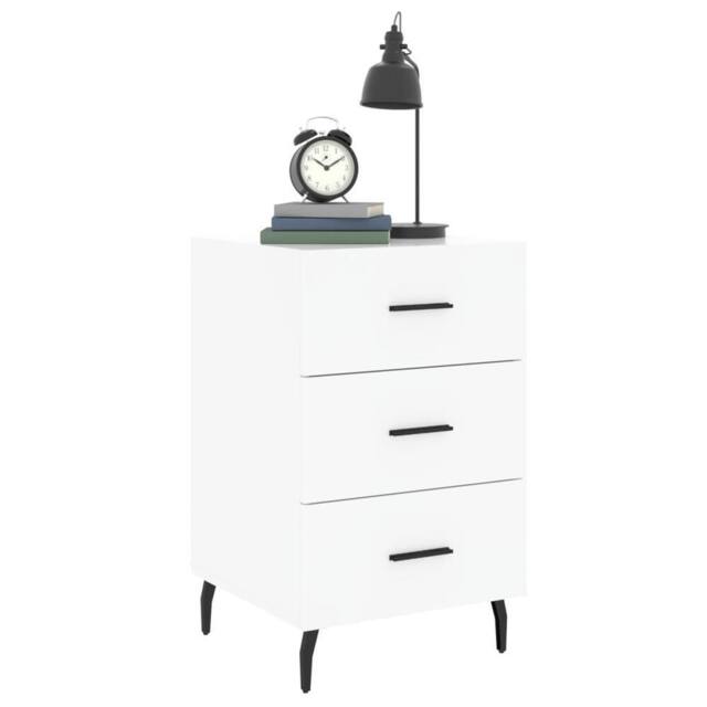 Berkfield Home Modern Bedside Cabinet White 40x40x66 cm Engineered Wood - Size: 40 x 40 x 66 cm - image 1